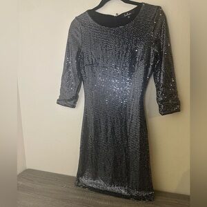 Lulu's Shimmering black/Silver Sequin Dress, size small